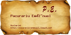 Pacurariu Emánuel névjegykártya